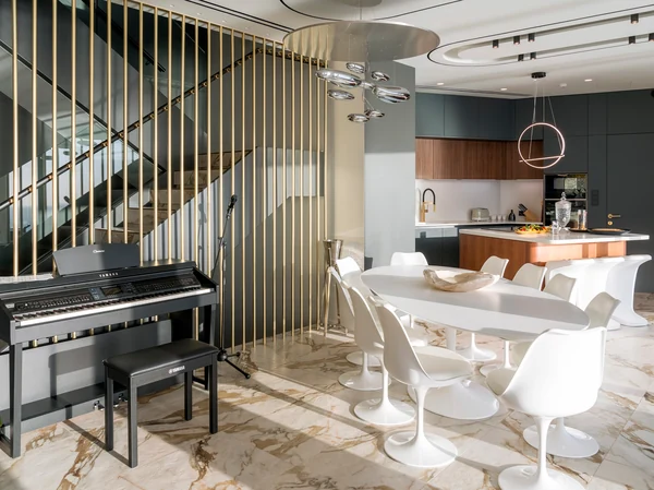 Designer kitchen and grand interior — Meltemi Villa Crete